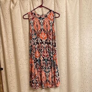Sleeveless Multicolor Patterned Dress